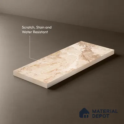 Brown Marble Look LM 06183 8 ft x 4 ft Texture Finish Decorative Laminate - 1 mm | Suitable for TV Unit, Wardrobe, Kitchen Cabinets