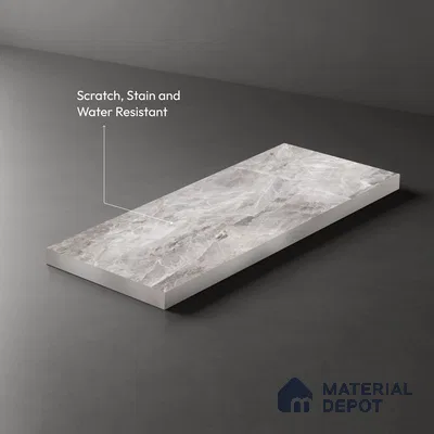 Grey Marble Look LM 06184 8 ft x 4 ft Matte Finish Decorative Laminate - 1 mm | Suitable for TV Unit, Wardrobe, Kitchen Cabinets