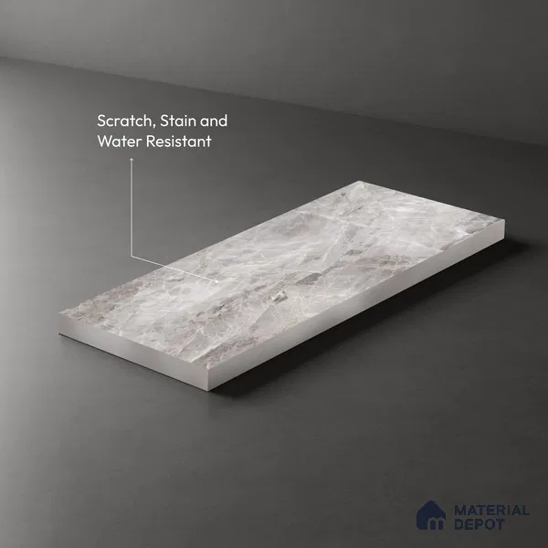 Grey Marble Look LM 06184 8 ft x 4 ft Matte Finish Decorative Laminate - 1 mm | Suitable for TV Unit, Wardrobe, Kitchen Cabinets