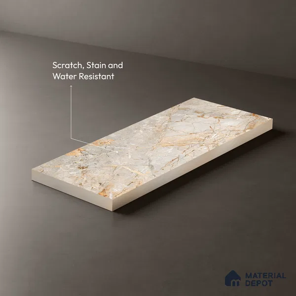 Brown Marble Look LM 06186 8 ft x 4 ft Texture Finish Decorative Laminate - 1 mm | Suitable for TV Unit, Wardrobe, Kitchen Cabinets