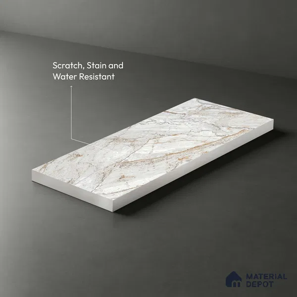White Creck Stone Marble Look LM 06197 8 ft x 4 ft Texture Finish Decorative Laminate - 1 mm | Suitable for TV Unit, Wardrobe, Kitchen Cabinets