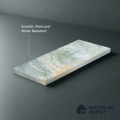 Brown Marble Look LM 06198 8 ft x 4 ft Texture Finish Decorative Laminate - 1 mm | Suitable for TV Unit, Wardrobe, Kitchen Cabinets