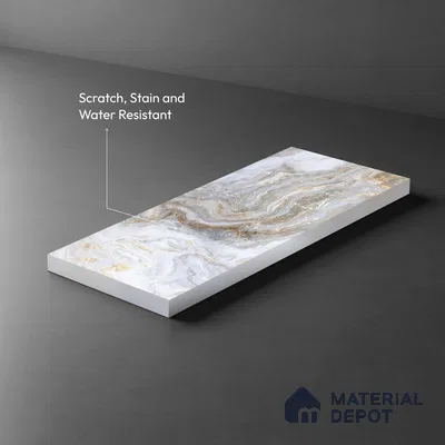 Grey Marble Look LM 06199 8 ft x 4 ft Texture Finish Decorative Laminate - 1 mm | Suitable for TV Unit, Wardrobe, Kitchen Cabinets