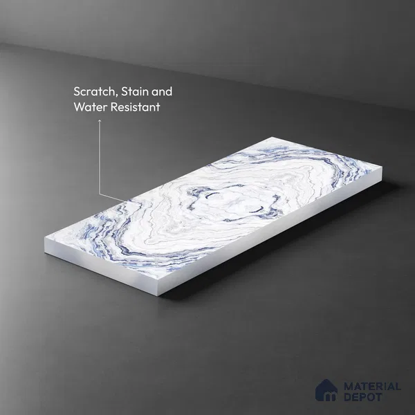 White Marble Look LM 06202 8 ft x 4 ft Texture Finish Decorative Laminate - 1 mm | Suitable for TV Unit, Wardrobe, Kitchen Cabinets