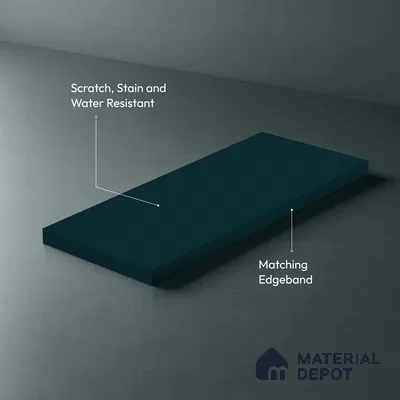 Petrol Blue Fluted Solid Color LM 01870 8 ft x 4 ft Matte Finish Decorative Laminate - 1 mm | Suitable for TV Unit,Wardrobe, Kitchen Cabinets