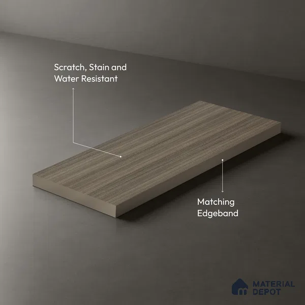 Wooden Look LM 05329 Grey Magic 8 ft x 4 ft Texture Finish Decorative Laminate - 1 mm | Suitable for TV Unit, Wardrobe, Kitchen Cabinets
