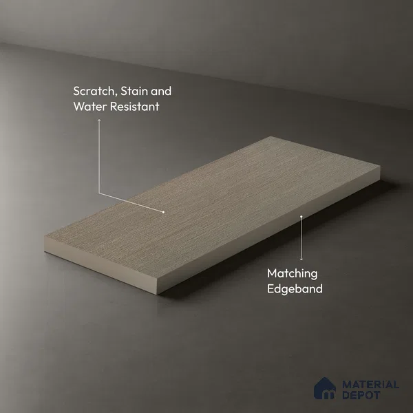 Wooden Look LM 05332 Recon Oak Grey 8 ft x 4 ft Texture Finish Decorative Laminate - 1 mm | Suitable for TV Unit, Wardrobe, Kitchen Cabinets