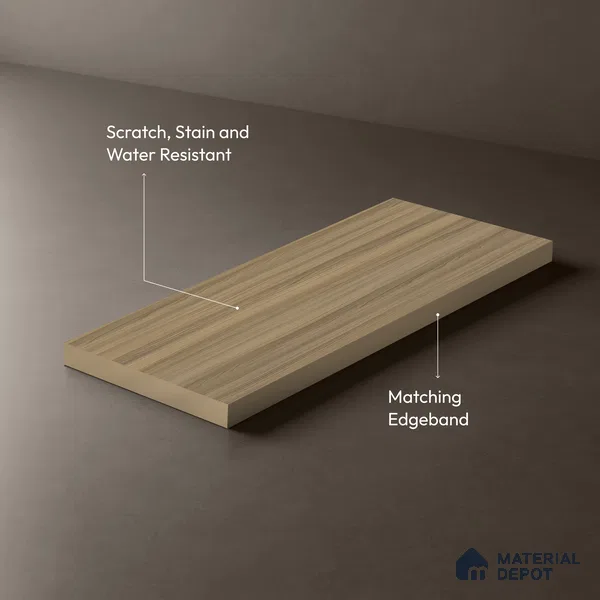 Wooden Look LM 05336 Naturale Ash Wood 8 ft x 4 ft Texture Finish Decorative Laminate - 1 mm | Suitable for TV Unit, Wardrobe, Kitchen Cabinets