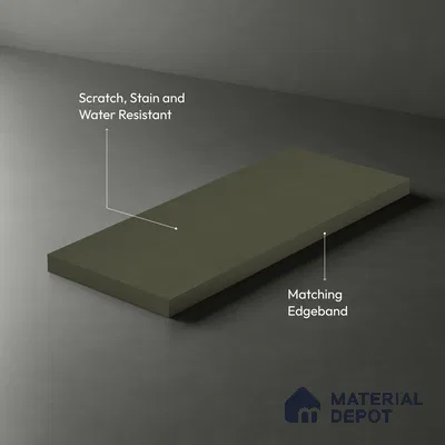 Green Textured Solid Look LM 20068 8 ft x 4 ft Texture Finish Decorative Laminate - 1 mm | Suitable for TV Unit, Wardrobe, Kitchen Cabinets