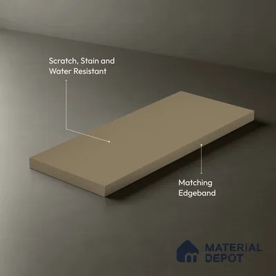 Warm Beige Solid Colors Look LM 01924 8 ft x 4 ft Matte Finish Decorative Laminate - 1 mm | Suitable for Living Room, Kitchen, Office
