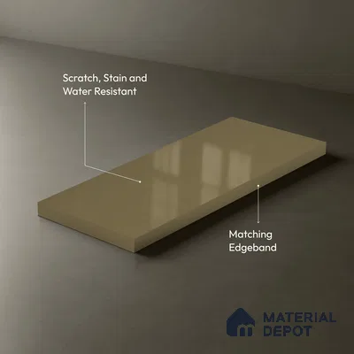 Warm Beige Solid Colors Look LM 01925 8 ft x 4 ft Glossy Finish Decorative Laminate - 1 mm | Suitable for Living Room, Kitchen, Office