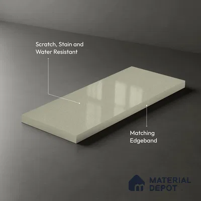 Pearl Grey Solid Colors Look LM 01936 8 ft x 4 ft Glossy Finish Decorative Laminate - 1 mm | Suitable for Living Room, Kitchen, Office