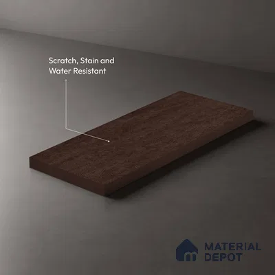 Brown Leather Look LM 13853 8 ft x 4 ft Texture Finish Decorative Laminate - 1 mm | Suitable for TV Unit, Wardrobe, Kitchen Cabinets