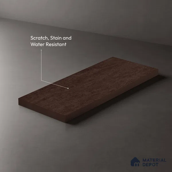 Brown Leather Look LM 13853 8 ft x 4 ft Texture Finish Decorative Laminate - 1 mm | Suitable for TV Unit, Wardrobe, Kitchen Cabinets