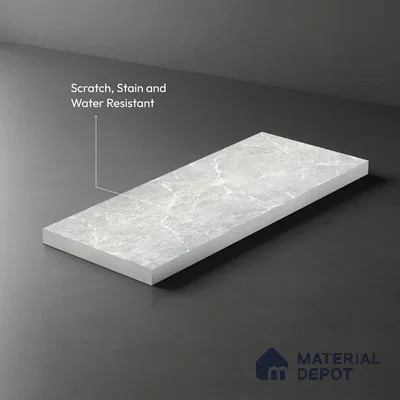 Grey Marble Look LM 13855 8 ft x 4 ft Texture Finish Decorative Laminate - 1 mm | Suitable for TV Unit, Wardrobe, Kitchen Cabinets