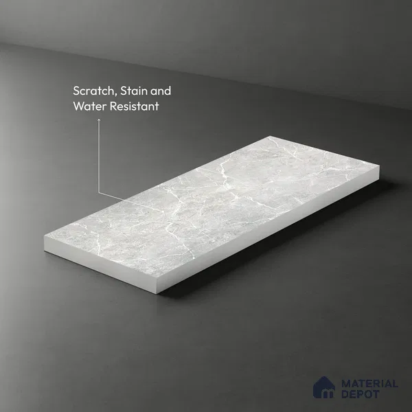 Grey Marble Look LM 13855 8 ft x 4 ft Texture Finish Decorative Laminate - 1 mm | Suitable for TV Unit, Wardrobe, Kitchen Cabinets