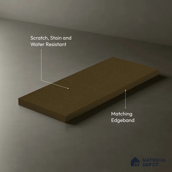 Brown Textured Solid Look LM 13856 8 ft x 4 ft Texture Finish Decorative Laminate - 1 mm | Suitable for TV Unit, Wardrobe, Kitchen Cabinets