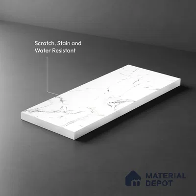 White Marble Look LM 13871 8 ft x 4 ft Matte Finish Decorative Laminate - 1 mm | Suitable for TV Unit, Wardrobe, Kitchen Cabinets