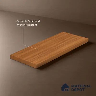 Wooden Look LM 17424 Natural Teak 10 ft x 4 ft Suede Finish Decorative Laminate - 1 mm | Suitable for TV Unit, Wardrobe, Kitchen Cabinets