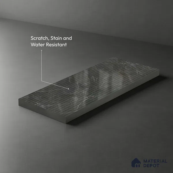 Marble Fluted LM 21343 8 ft x 4 ft Glossy Finish Decorative Laminate - 1 mm | Suitable for TV Unit,Wardrobe, Kitchen Cabinets