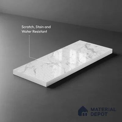 Marble Fluted LM 21344 8 ft x 4 ft Glossy Finish Decorative Laminate - 1 mm | Suitable for TV Unit,Wardrobe, Kitchen Cabinets
