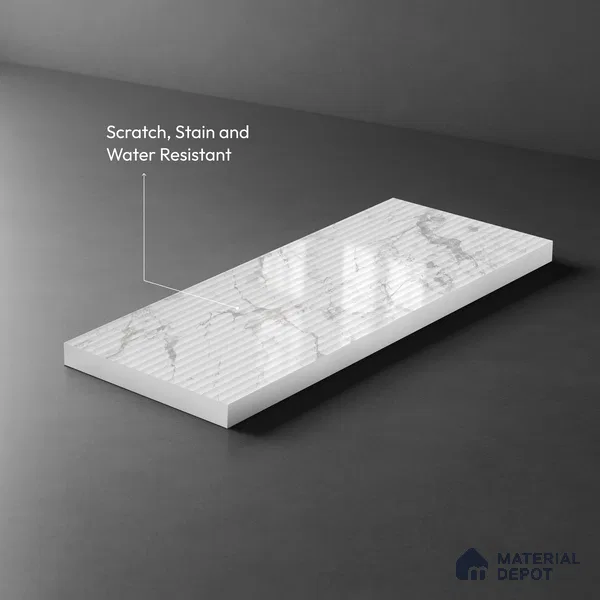 Marble Fluted LM 21344 8 ft x 4 ft Glossy Finish Decorative Laminate - 1 mm | Suitable for TV Unit,Wardrobe, Kitchen Cabinets