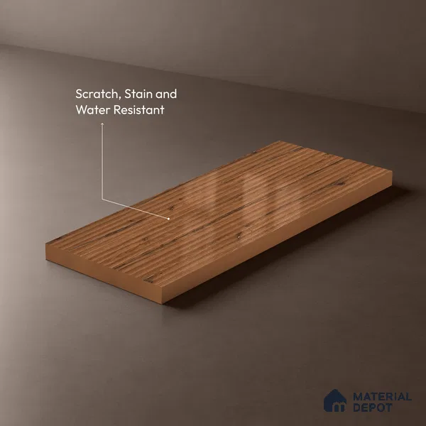 Wooden Fluted LM 21345 8 ft x 4 ft Glossy Finish Decorative Laminate - 1 mm | Suitable for TV Unit,Wardrobe, Kitchen Cabinets