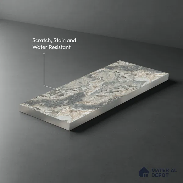 Grey Marble Look LM 21363 8 ft x 4 ft PU Finish Decorative Laminate - 1 mm | Suitable for TV Unit, Wardrobe, Kitchen Cabinets