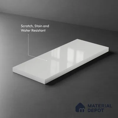 Light Grey Solid Colors Look LM 21392 8 ft x 4 ft High Gloss Finish Decorative Laminate - 1 mm | Suitable for Living Room, Kitchen, Office
