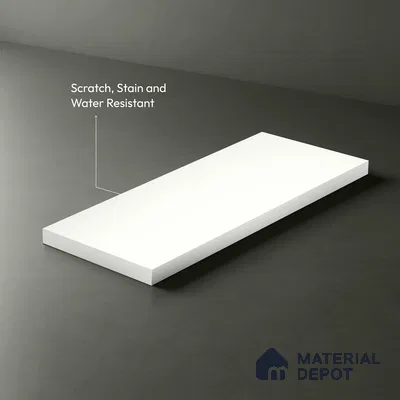 Soft White Solid Colors Look LM 21393 8 ft x 4 ft High Gloss Finish Decorative Laminate - 1 mm | Suitable for Living Room, Kitchen, Office