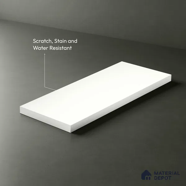 Soft White Solid Colors Look LM 21393 8 ft x 4 ft High Gloss Finish Decorative Laminate - 1 mm | Suitable for Living Room, Kitchen, Office