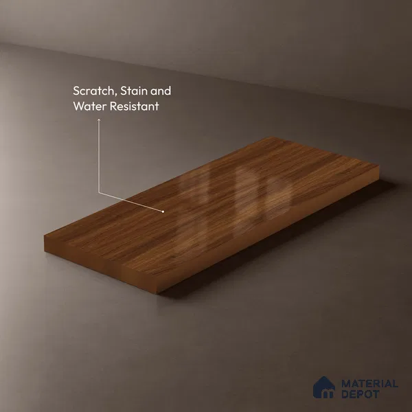 Wooden Look LM 21400 Cherry Wood 8 ft x 4 ft High Gloss Finish Decorative Laminate - 1 mm | Suitable for TV Unit, Wardrobe, Kitchen Cabinets