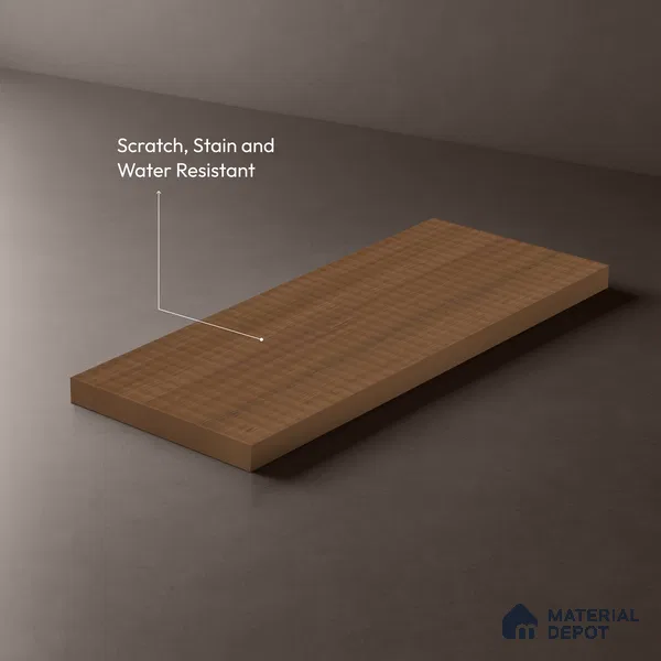 Wooden Look LM 21408 African Walnut Light 8 ft x 4 ft Texture Finish Decorative Laminate - 1 mm | Suitable for TV Unit, Wardrobe, Kitchen Cabinets