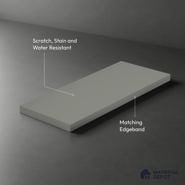 LM 19424 B Cool Grey Solid Color Matte Finish 8 ft x 4 ft Decorative Laminate - 1 mm | Suitable for Living Room, Kitchen, Office