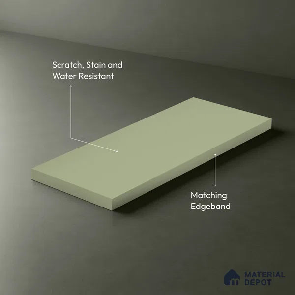 LM 19428 B Light Green Solid Color Matte Finish 8 ft x 4 ft Decorative Laminate - 1 mm | Suitable for Living Room, Kitchen, Office