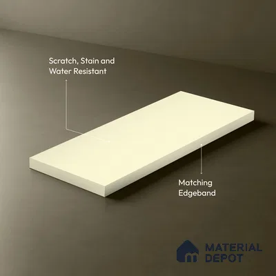 LM 19441 P Frosty White Solid Color Suede Finish 8 ft x 4 ft Decorative Laminate - 1 mm | Suitable for Living Room, Kitchen, Office