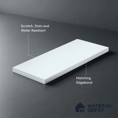 LM 19442 E white Solid Color Suede Finish 8 ft x 4 ft Decorative Laminate - 1 mm | Suitable for Living Room, Kitchen, Office