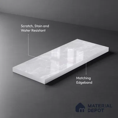 LM 19447 B Regal Rock Marble High Gloss Finish 8 ft x 4 ft Decorative Laminate - 1 mm | Suitable for TV Unit, Wardrobe, Kitchen Cabinets