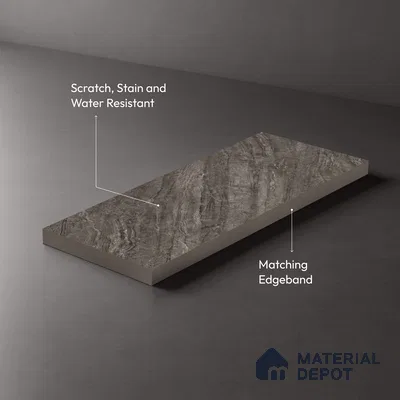 LM 19452 D Rough Carrara Marble High Gloss Finish 8 ft x 4 ft Decorative Laminate - 1 mm | Suitable for TV Unit, Wardrobe, Kitchen Cabinets