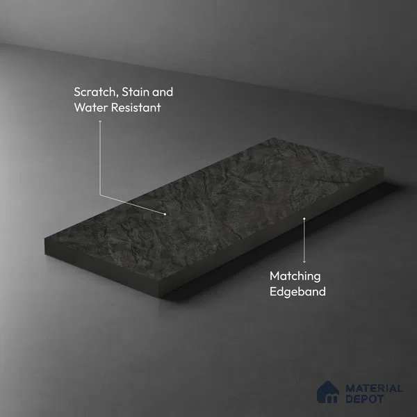 LM 19460 B Maycair Marble Seraphinite Texture Finish 8 ft x 4 ft Decorative Laminate - 1 mm | Suitable for TV Unit, Wardrobe, Kitchen Cabinets