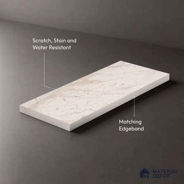 Beige Seraphinite Texture Finish Decorative Laminate 8 ft x 4 ft | LM 19465 - 1 mm | Ideal for Living Room, Bedroom, Kitchen, TV Unit, Wardrobe