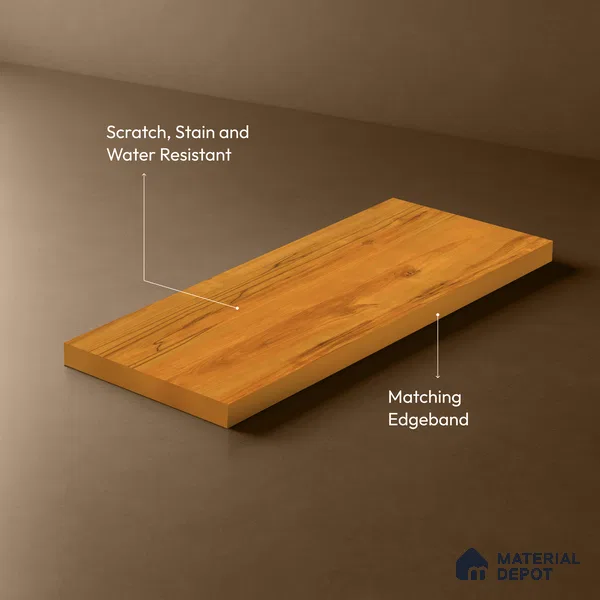 Wooden Look LM 19480 B Exotic Walnut Dripped Wood Texture Finish 8 ft x 4 ft Decorative Laminate - 1 mm | Suitable for TV Unit, Wardrobe, Kitchen Cabinets