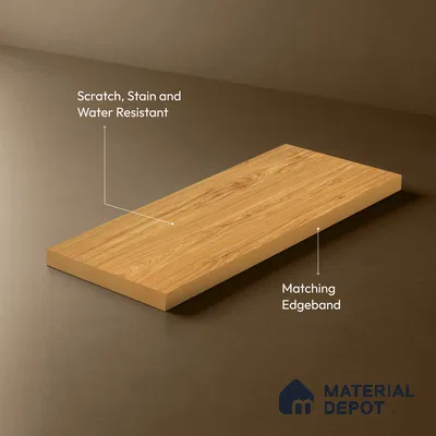 Wooden Look LM 19488 C Metallic Teak Super Matte Finish 8 ft x 4 ft Decorative Laminate - 1 mm | Suitable for TV Unit, Wardrobe, Kitchen Cabinets