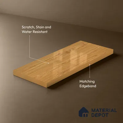 Wooden Look LM 19488 D Metallic Teak Wood High Gloss Finish 8 ft x 4 ft Decorative Laminate - 1 mm | Suitable for TV Unit, Wardrobe, Kitchen Cabinets