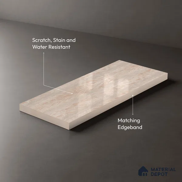 Wooden Look LM 19490 B Bengali Mango Wood High Gloss Finish 8 ft x 4 ft Decorative Laminate - 1 mm | Suitable for TV Unit, Wardrobe, Kitchen Cabinets
