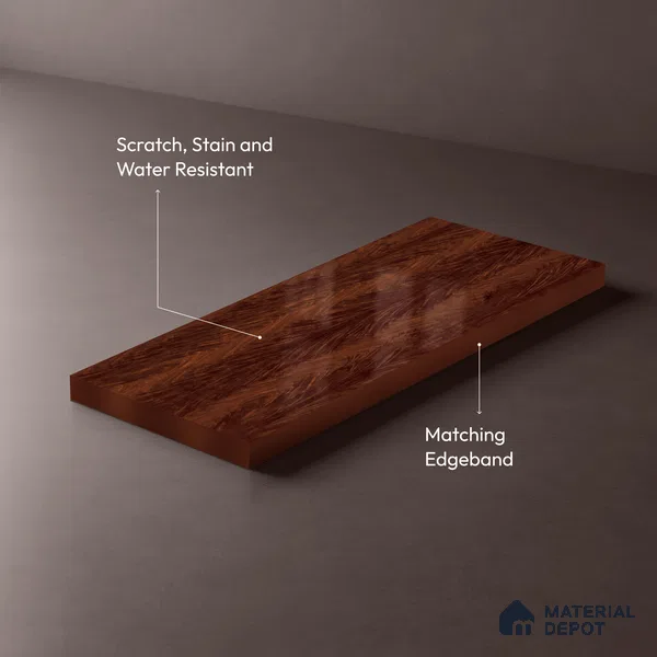 Wooden Look LM 19491 B Desira Ash Wood High Gloss Finish 8 ft x 4 ft Decorative Laminate - 1 mm | Suitable for TV Unit, Wardrobe, Kitchen Cabinets
