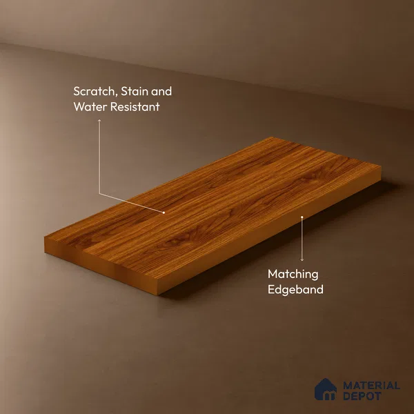 Wooden Look LM 19493 G Wyoming Maple Dripped Wood Texture Finish 8 ft x 4 ft Decorative Laminate - 1 mm | Suitable for TV Unit, Wardrobe, Kitchen Cabinets