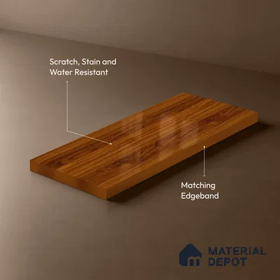 Wooden Look LM 19493 H Wyoming Maple Wood High Gloss Finish 8 ft x 4 ft Decorative Laminate - 1 mm | Suitable for TV Unit, Wardrobe, Kitchen Cabinets