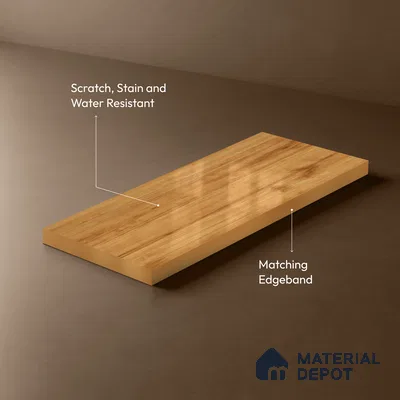 Wooden Look LM 19495 E Modern Oak Wood High Gloss Finish 8 ft x 4 ft Decorative Laminate - 1 mm | Suitable for TV Unit, Wardrobe, Kitchen Cabinets