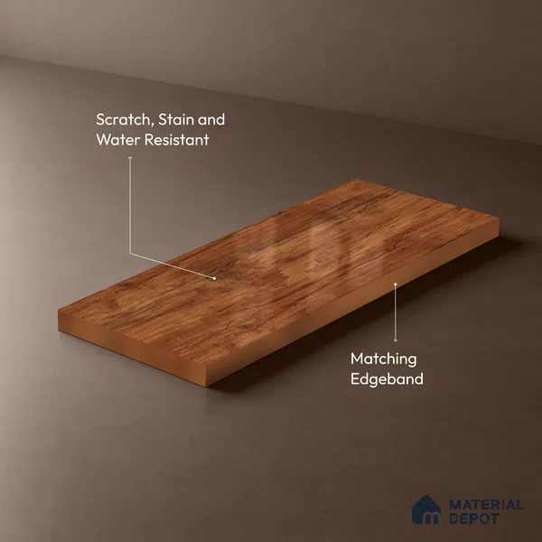 Wooden Fluted LM 19500 Novacento Pine 8 ft x 4 ft Glossy Finish Decorative Laminate - 1 mm | Suitable for TV Unit,Wardrobe, Kitchen Cabinets